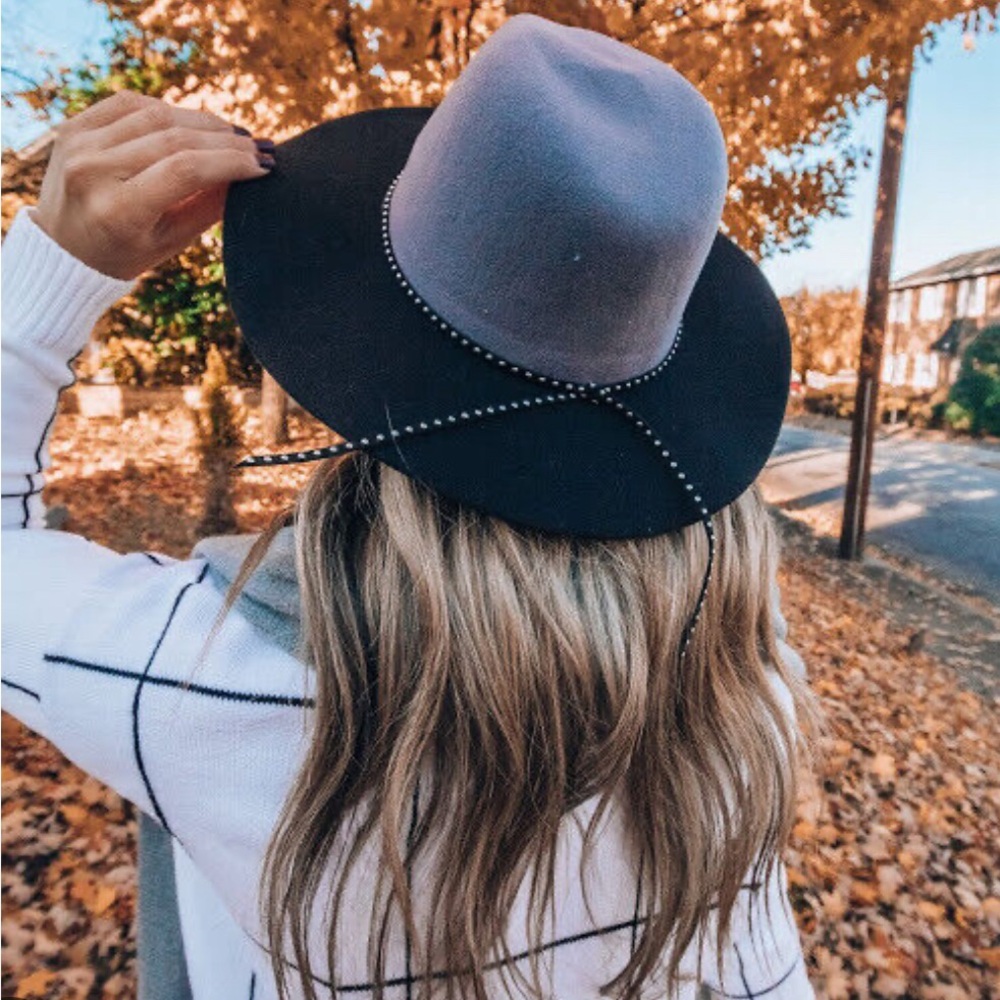 Summer and Rose black and gray fedora